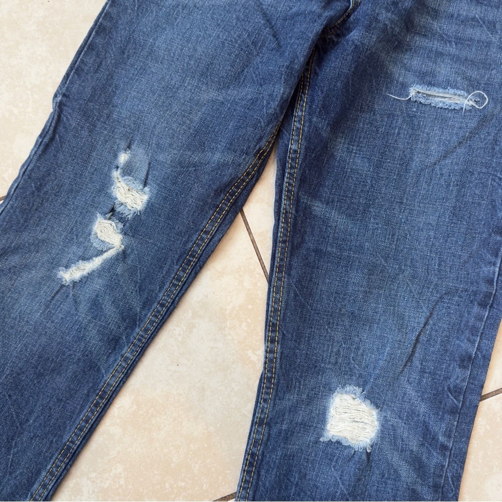 Levi’s 502 Regular Taper Distressed Ripped Blue Jeans Boys Youth Size 14 - Picture 3 of 6